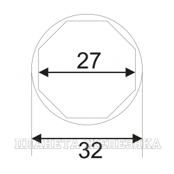 Головка для датчика КПП 1/2"х27мм 8-ми гранная JTC