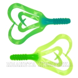 Твистер Credo Four Tail 3,35"/8,5 см Blue Lime 10шт. (HS-20-040) Helios