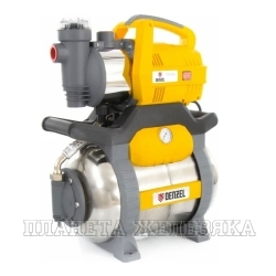 Насосная станция PSХ950X, 950 Вт, 3300 л/ч, ресивер 24 л, подъем 38 м, нержавейка// Denzel