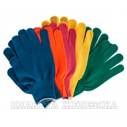 Перчатки в наборе, 5 пар, цвета в ассортименте, ПВХ точка, L, Россия// Palisad
