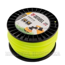 Леска для триммера звезда, 2,4мм х 260м, на DIN катушке FLEX CORD// Denzel
