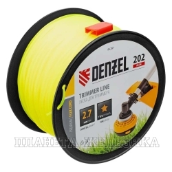 Леска для триммера звезда, 2,7мм х 202м, на DIN катушке FLEX CORD// Denzel