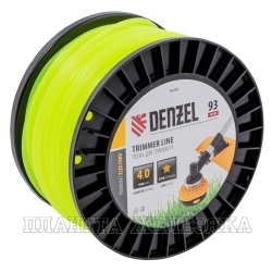 Леска для триммера звезда, 4,0мм х 93м, на DIN катушке FLEX CORD// Denzel
