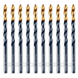 Сверло по металлу, 4,8 мм, HSS-Tin, Golden Tip, 10 шт.// Denzel