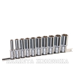 Набор торцевых головок RF-3102-5: 3/8"DR 6-гранных глубоких на планке 10пр. ROCKFORCE /1/10