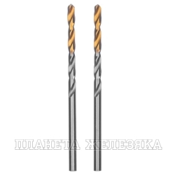 Сверло спиральное по металлу 3,2 x 65мм, Р6М5, Golden Tip , 2шт.// Denzel