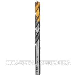 Сверло спиральное по металлу 11 x 142мм, Р6М5, Golden Tip, многогранная заточка// Denzel
