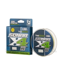 Леска плетёная TauMANN Sonar PE X4 150m #1.2 (0.18mm) Yellow