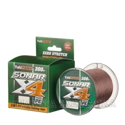 Леска плетёная TauMANN Sonar PE X4 300m #10 (0.52mm) Dark Brown