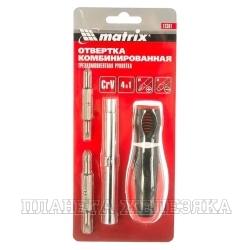 Отвертка комбинированная "Era" SL5,0 / PH1, SL6,0 / PH2, CrV, 3-х компонентная рукоятка// Matrix