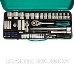 Набор торцевых головок с трещоткой, 1/2" и 1/4", 68 предм.// Stels