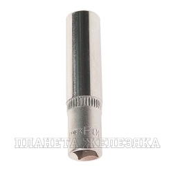 Головка торцевая  8мм 1/4" 6-гранная глубокая L=45мм ROCKFORCE RF-5255008 /1/40