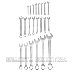 Набор ключей комбинированных 6-32 мм, 22 шт., CrV, матовый хром// Stels