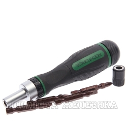 Отвертка RF-32805MR реверсивная 5в1 с набором бит (PH1; PH2; SL5; SL6) ROCKFORCE /1/120