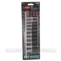Набор торцевых головок RF-3102-5: 3/8"DR 6-гранных глубоких на планке 10пр. ROCKFORCE /1/10