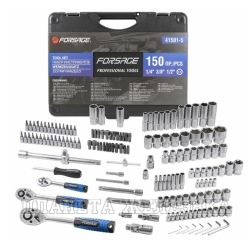 Набор инструмента F-41501-5: 1/2"&1/4"&3/8"DR с 6-гранными головками 150пр. FORSAGE /1/2