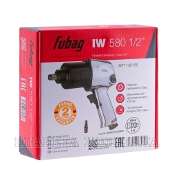 Пневмогайковерт ударный IW580  1/2" (226л/м_576Нм_6.3бар_1/2")