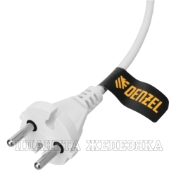 Шнур сетевой Energy Series, ПВС, 3 м, 2х1 мм, с неразборной вилкой, белый// Denzel