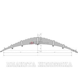 Рессора ЗИЛ-4331 задняя 14 листов L=1820мм S=75мм