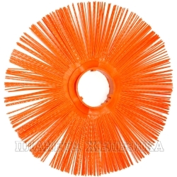 Диск щеточный D=120х550мм без проставки (полипропилен первичка) оранжевый 3-фиксатора РФ