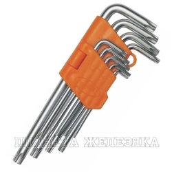 Набор ключей TORX 9 пр.Т10H-Т50H Г-обр.коротких с отверстием АВТОДЕЛО