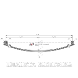 Рессора УАЗ-3163 задняя с шарнирами
