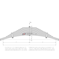 Рессора МАЗ,КРАЗ задняя 15 листов L=1550мм ЧМЗ