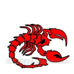 Наклейка Красный скорпион светоотражающая 11*13см