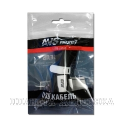 Кабель micro USB-USB 1м. MR-331 плоский черный AVS