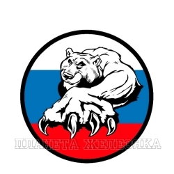 Наклейка РУС Триколор медведь виниловая