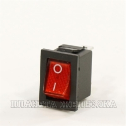 Выключатель клавишный 250V 6А ON-OFF красный с подсветкой mini REXANT