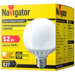 Лампа 220V NAVIGATOR 12W E27 светодиодная 2700K