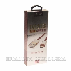 Кабель micro USB-USB 1.2м. 2-х сторонние коннекторы кожаная оплётка коричневый