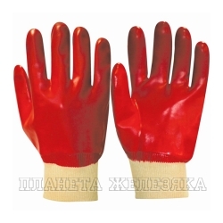 Перчатки из джерси с ПВХ покрытием красного цвета р.XL(10) SAFEPROTECT
