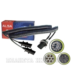 Провод электрический прицепа ABS 13-полюсной L-4.5м(разъемы на 2 выхода S/N-type пластик) ALSA