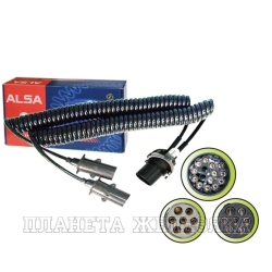 Провод электрический прицепа ABS 13-полюсной L-4.5м(разъемы на 2 выхода S/N-type металл) ALSA