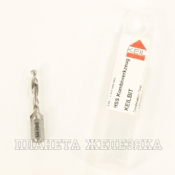 Метчик спиральный М4х0.7х39мм однопроходный, хвостовик 1/4" KEIL