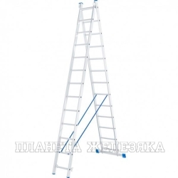 Лестница-стремянка 13 ступеней двухсекционная 3.63-6.18м