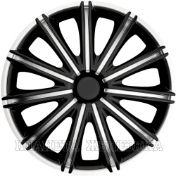 Колпаки колесные R-15 декоративные НЕРО серебристо-черные к-т