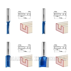 Набор фрез по дереву 4пр. пазовых прямых, хвостовик 8мм ЗУБР