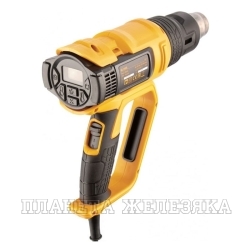Фен 2000Вт,50/50-650°C,250-500л/мин.,LCD-дисплей,набор насадок,кейс DENZEL