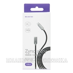 Кабель Type-C-USB 1м. LX13 Zync alloy черный RED LINE