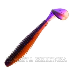 Виброхвост Mystic Fish Fat 9,5см 0502 Violet Orange 3шт