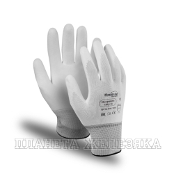 Перчатки нейлоновые с покрытием полиуретаном белые р.7(S) Микропол MANIPULA
