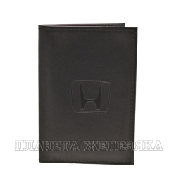 Бумажник водителя HONDA BLACK натуральная кожа в коробке