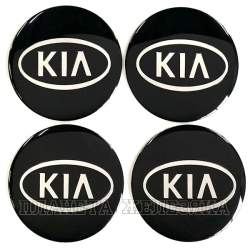 Наклейка на колпак диска колесного Kia D60 черн.металл 4шт