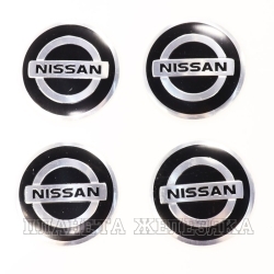 Наклейка на колпак диска колесного Nissan D62 алюм.3D к-т