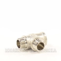 Тройник F1/2"-M1/2"-M1/2" никелированная латунь VALTEC