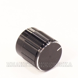 Ручка приборная 17.0х17.0мм круглая с индикаторной линией алюминий черная
