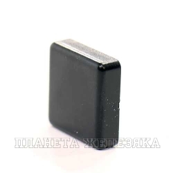 Колпачок кнопки 12.0х12.0х4.0/3.2х3.2мм квадратный пластик черный